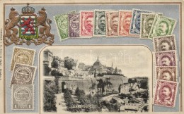 ** T2/T3 Luxembourg. Set Of Stamps With Coat Of Arms. Artist Atelier H. Guggenheim & Co. No. 7988. Emb. Silver... - Non Classés