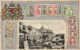 ** T2/T3 Luxembourg. Set Of Stamps With Coat Of Arms. Artist Atelier H. Guggenheim & Co. No. 7988. Emb. Silver... - Unclassified