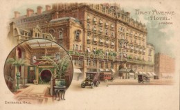 ** T1/T2 London, First Avenue Hotel, Entrance Hall, Automobiles. Litho - Non Classés