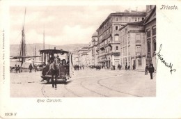 * T2 Trieste, Riva Carciotti. C. Ledermann Jr. / Street View With Horse-drawn Tram Nr. 19 - Non Classés