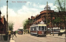 ** T1 Odessa, Rue Gretcheskaia. Granbergs Brefkort / Greek Street View With Trams - Non Classés