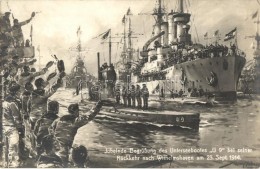 T2/T3 1914 Jubelnde Begrüssung Des Unterseebotes U9 Bei Seiner Rückkehr Nach Wilhelmshaven / Greeting The... - Unclassified