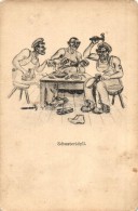 T2/T3 Schusteridyll / K.u.K. Kriegsmarine, Humorous Mariner Art Postcard. C.F.P. Nr. 71. A.  + SMS Don Juan... - Non Classés