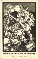 ** T1/T2 Dajcie Nam Pieniadze Na Amunicye! / 'Give Us Silver Bullets!' WWI K.u.K. Military Propaganda, Czech Text... - Sin Clasificación