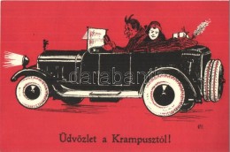 T2 Üdvözlet A Krampusztól / Krampus With Lady In Automobile. C.H.W.VIII/2. 2506-22. - Sin Clasificación