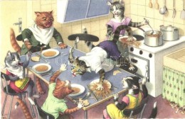 ** T1/T2 Cat Family At Lunch. Colorprint B. Special 2269/5. - Non Classés