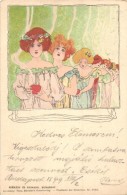 T2 1899 Art Nouveau, Szénásy és Reimann / Theo. Stroefer's Kunstverlag. Postkarte Der Modernen... - Non Classés