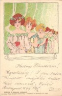 T2 1899 Art Nouveau, Szénásy és Reimann / Theo. Stroefer's Kunstverlag. Postkarte Der Modernen... - Unclassified