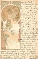 T2 Czech Art Nouveau Lady Art Postcard S: Alphonse Mucha - Non Classés