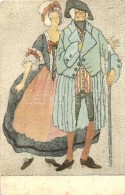 T2/T3 Art Nouveau Couple Art Postcard / Wiener Werksätte No. 839. Unsigned Fritzi Löw (EK) - Non Classés