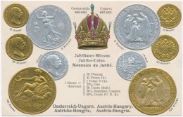 ** T1 Österreich-Ungarn. Jubiläums-Münzen / Austro-Hungarian Jubilee Set Of Coins With Crone, Golden... - Unclassified