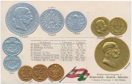 ** T1 Österreich-Ungarn I./ Austro-Hungarian Set Of Coins With Crone, Golden And Silver Emb. Litho - Ohne Zuordnung