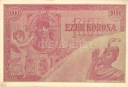 ** T2 Magyar Lucifer Banktól Ezer Korona, Krampusz / New Year Greeting Card, Hungarian Bank Note, Krampus - Sin Clasificación