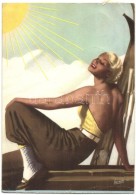 T2/T3 Delial, Senza Subire Bruciature Per Abbronzare Al Sole / Italian Sun Cream Advertisement Card S: Boccasile... - Non Classés