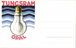 ** T1 Tungsram Opal Villanykörte Reklám Képeslap / Light Bulb Advertisment Postcard S: Csemiczky... - Non Classés