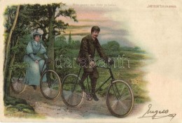 T2 Couple On Bicycle. Meteor DRGM 88690. No. 426. Hold To Light Litho Art Postcard - Unclassified