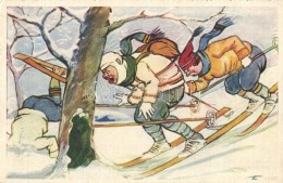 T2 Humorous Skiing Art Postcard. Cecami N. 516. - Non Classés