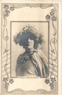 ** T1 Sarah Bernhardt As 'Mélissande'; Floral Art Nouveau Postcard With Mucha's Tiara. Reutlinger Photo,... - Non Classés