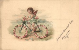 T2 Angel On Bicycle, Greeting Card, Litho - Unclassified