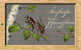 T2/T3 Fröhliche Pfingsten! / Pentecost Greeting Card With May Bugs. SB 475. Emb. Litho (EK) - Sin Clasificación