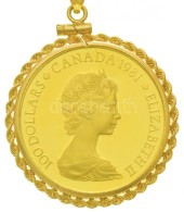 Kanada 1981. 100$ Au 'II. Erzsébet / Nemzeti Himnusz' Jelzett, Csavaros Arany Foglalatban, Lánccal,... - Non Classés