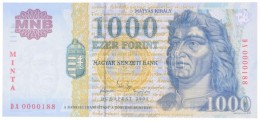 2004. 1000Ft 'MINTA', 'DA 0000188'-as Sorszámmal T:I
/ Hungary 2004. 1000 Forint 'MINTA(SPECIMEN)', 'DA... - Non Classés
