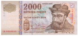 2005. 2000Ft Alacsony 'CB 0000055' Sorszámmal T:I / Hungary 2005. 2000 Forint With Low 'CB 0000055' Serial... - Non Classés