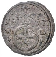 Német Államok / Szilézia 1697M-B 3pf Ag 'I. Lipót' Brieg (0,69g) T:2 Ph. / 
German... - Sin Clasificación