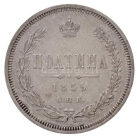 Orosz Birodalom 1859. Poltina (1/2R) Ag 'II. Sándor' (10,27g) T:2 / Russian Empire 1859. Poltina (1/2 Ruble)... - Non Classés