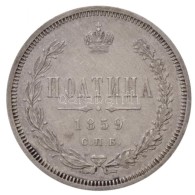 Orosz Birodalom 1859. Poltina (1/2R) Ag 'II. Sándor' (10,27g) T:2 / Russian Empire 1859. Poltina (1/2 Ruble)... - Unclassified