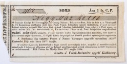 Pest 1834. 'Vakok-Intézetére ügyelÅ‘ Küldöttség' Kitöltött Sorsjegye,... - Sin Clasificación