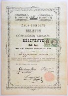 Révfülöp 1872. 'Zala-Somogyi Balaton GÅ‘zhajózási Társaság'... - Zonder Classificatie