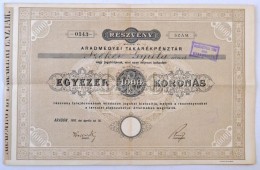 Osztrák-Magyar Monarchia / Arad 1910. 'Aradmegyei Takarékpénztár' Névre... - Non Classés