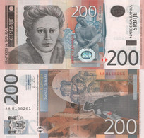 SERBIA  200 Dinara 2011 UNC  P-58b , Governor Dejan Šoškić (Prefix AA) - Servië