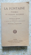 LA FONTAINE POEMES ET POESIES DIVERSES 1924 GARNIER - Nouvelle édition - PILON DAUPHIN - 18+ Years Old