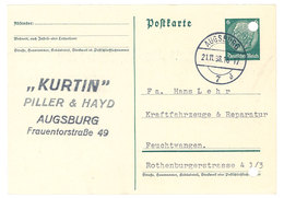 Carte Commerciale Allemagne - Kurtin Piller & Hayd Augsburg - Publicité