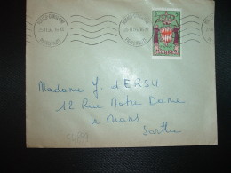 LETTRE TP 5F OBL.MEC.25 II 56 MONACO-CONDAMINE PRINCIPAUTE - Briefe U. Dokumente