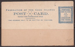 Cook Islands 1892 Postcard, Mint No Hinge, Sc# / SG - Islas Cook