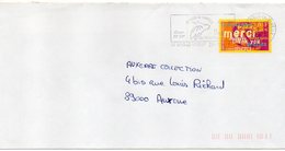 2002--PAP Repiqué " MERCI " - Cachet  Flamme  St BRIS LE VENEUX-89 (vins) - PAP:  Varia (1995-...)