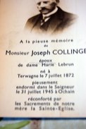 Joseph Collinge / Marie Lebrun + Terwagne 1872-1945 à Ochain - Clavier