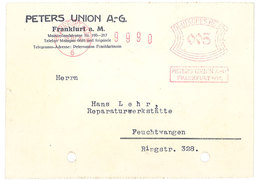 Carte Commerciale Allemagne - Peters Union A.G., Frankfurt - Advertising