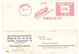 Carte Commerciale Allemagne - Motorfahrzeug-Gesellschaft, Pleus & Co, Krefeld - Publicité