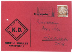 Carte Commerciale Allemagne - K.D. Curt H. Schulze - Publicité