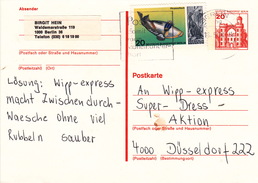 Postkarte Berlin P 103 Mit Zusatzfrankatur 552 (ak0609) - Cartes Postales - Oblitérées