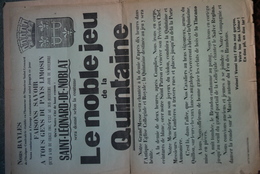 87 -ST SAINT LEONARD NOBLAT-RARE AFFICHE LE NOBLE JEU DE LA QUINTAINE- 1961-BAYLES MESSE EGLISE -IMPRIMERIE MONTIBUS - Posters