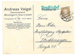 Carte Commerciale Allemagne - Andreas Veigel Stuttgart Cannstatt - Advertising