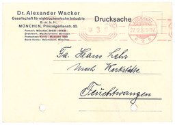 Carte Commerciale Allemagne - Dr Alexander Wacker, München - Advertising