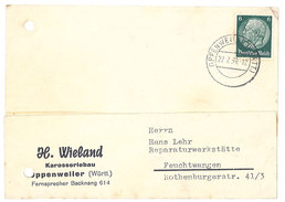 Carte Commerciale Allemagne - H. Wieland, Karosseriebau, Oppenweiler - Advertising