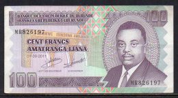 528-Burundi Billet De 100fr 2011 MR826 - Burundi