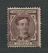 SPAGNA 1876 - Alfonso XII - 25 C. Castano-rojizo- Yt:ES 166 - Ungebraucht